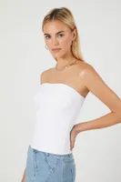 Women's Seamed Tube Top in White Small