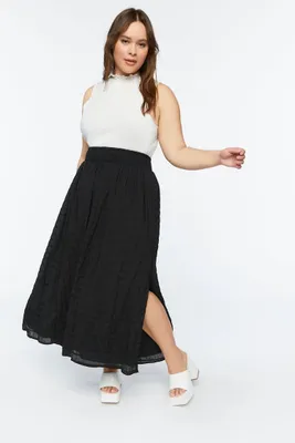Women's A-Line Maxi Skirt in Black, 1X