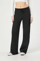 Women's Fleece Drawstring Sweatpants in Black Medium