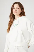 Women's Embroidered Los Angeles Hoodie in Vanilla Small