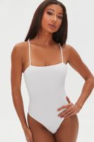 Women's High-Leg Cut Cami Bodysuit in White Large