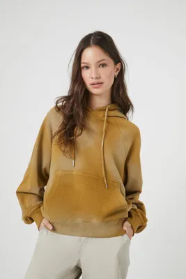 Women's Cloud Wash French Terry Hoodie in Brown Small
