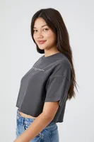 Women's Psalm Cropped Graphic T-Shirt in Charcoal Large