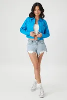 Women's Cotton Long-Sleeve Shirt in Teal, XS