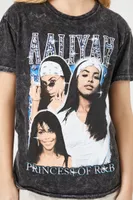 Women's Aaliyah Princess of R&B Graphic T-Shirt in Black, S/M