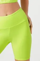 Women's Active High-Rise Biker Shorts in Neon Yellow Large