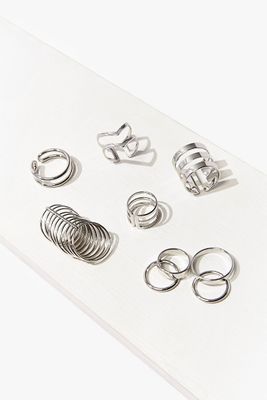 Women's Assorted High-Polish Ring Set in Silver, 6