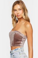 Women's Velvet Sweetheart Tube Top in Grey Small