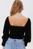 Women's Smocked Crop Top Black