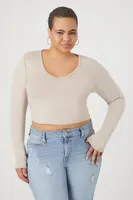 Women's Fitted V-Neck Crop Top