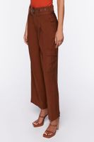 Women's Belted Straight-Leg Cargo Pants