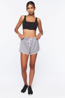 Women's Active Drawstring Ringer Shorts in Heather Grey, XS