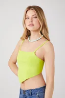 Women's Sweater-Knit Handkerchief Cami in Green Banana, XL