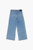 Girls Stretch-Denim Wide Jeans (Kids) in Light Denim, 7/8