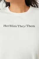 Women's Pronouns Graphic T-Shirt in Cream, 1X