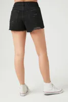 Women's Retro High-Rise Denim Shorts in Black, 31