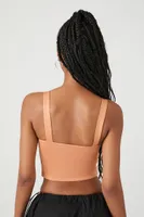 Women's Sweetheart Crop Top in Toasted Almond Small