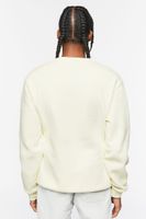 Men Fleece Crew Sweatshirt in Cream Medium