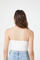 Women's Cropped Cowl Cami in White Small