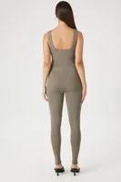 Women's Sweater-Knit Sleeveless Jumpsuit in Goat Large