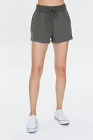 Women's Cuffed Drawstring Pull-On Shorts Olive