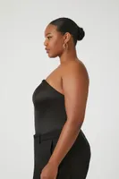 Women's Satin Tube Bodysuit Black,