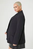 Women's Double-Breasted Blazer in Black, 3X