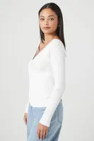 Women's Ribbed Surplice Sweater