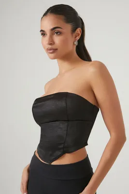 Women's Cropped Satin Tube Top