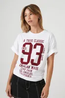 Women's Oversized Since 93 Graphic T-Shirt in White Large