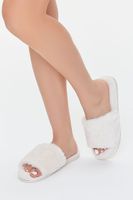 Women's Plush Open-Toe Slippers