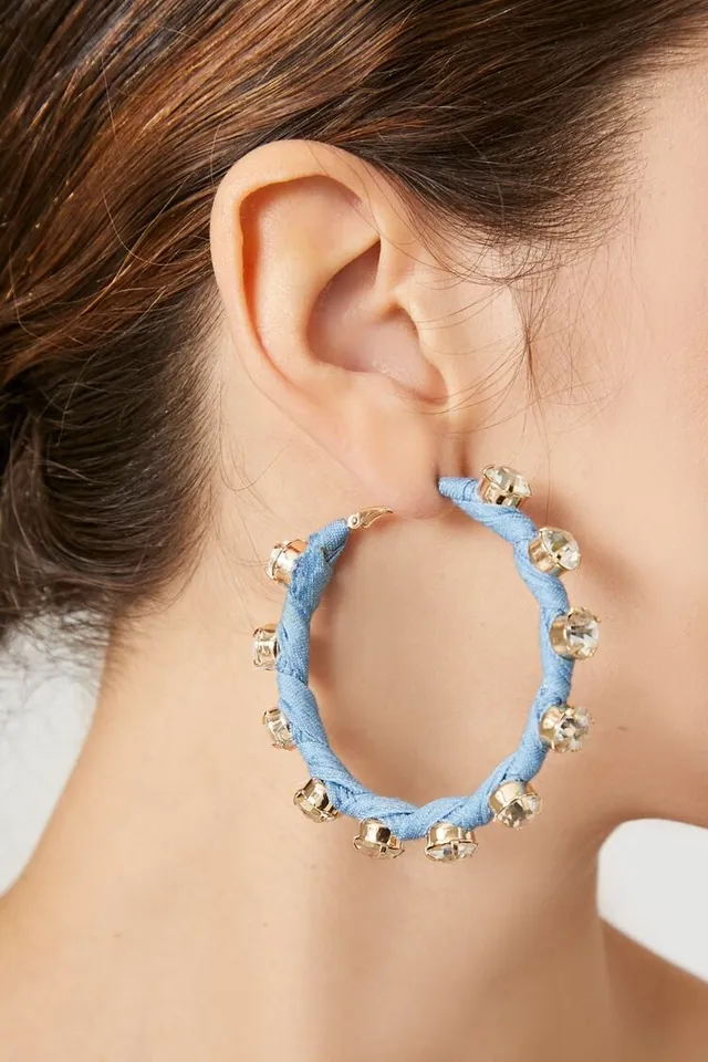 Aerie Neon Clear Hoop Earrings