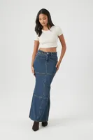 Women's Denim Mermaid Maxi Skirt Dark