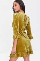 Women's Velvet Flounce Mini Dress