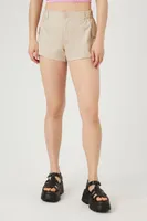 Women's Cargo Pocket Pull-On Shorts in Khaki Large