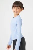 Girls Ribbed Knit Top (Kids) Light Blue,