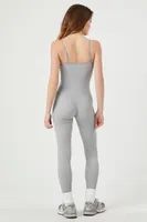 Women's Seamless Ribbed Knit Jumpsuit in Heather Grey Medium