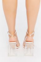 Women's Clear Vinyl Flare Heels in White/Clear, 7.5