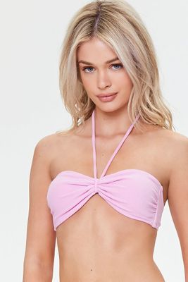 Women's Terry Cloth Bandeau Bikini Top in Purple, XL