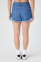 Women's Distressed Denim Shorts Medium Denim,