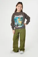 Girls Wide-Leg Utility Pants (Kids) Olive,