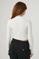Women's Ribbed Mock Neck Sweater in Vanilla Medium