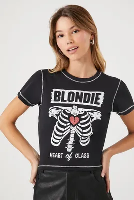 Women's Blondie Graphic Baby T-Shirt in Black Large