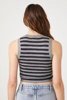 Women's Yin Yang Sweater-Knit Tank Top in Grey/Black Small