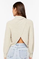 Women's Tulip-Hem Turtleneck Sweater in Oatmeal Medium