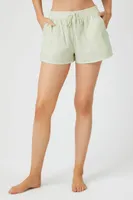 Women's Striped Pajama Shorts in Pistachio Medium