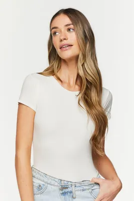 Women's Short-Sleeve Bodysuit in Vanilla Small