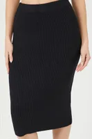 Women's Sweater-Knit Midi Pencil Skirt Black,