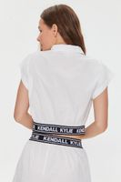 Women's Kendall + Kylie Poplin Shirt in White Large