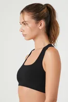 Women's Seamless Square-Neck Sports Bra in Black